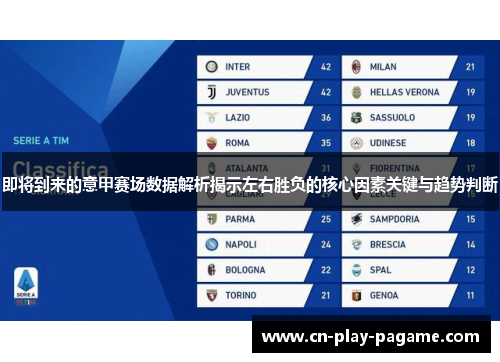 即将到来的意甲赛场数据解析揭示左右胜负的核心因素关键与趋势判断
