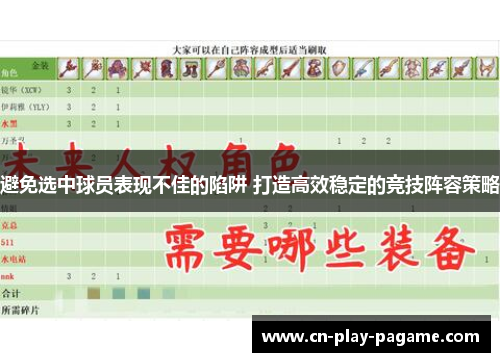 避免选中球员表现不佳的陷阱 打造高效稳定的竞技阵容策略 避免选中球员表现不佳的陷阱 打造高效稳定的竞技阵容策略